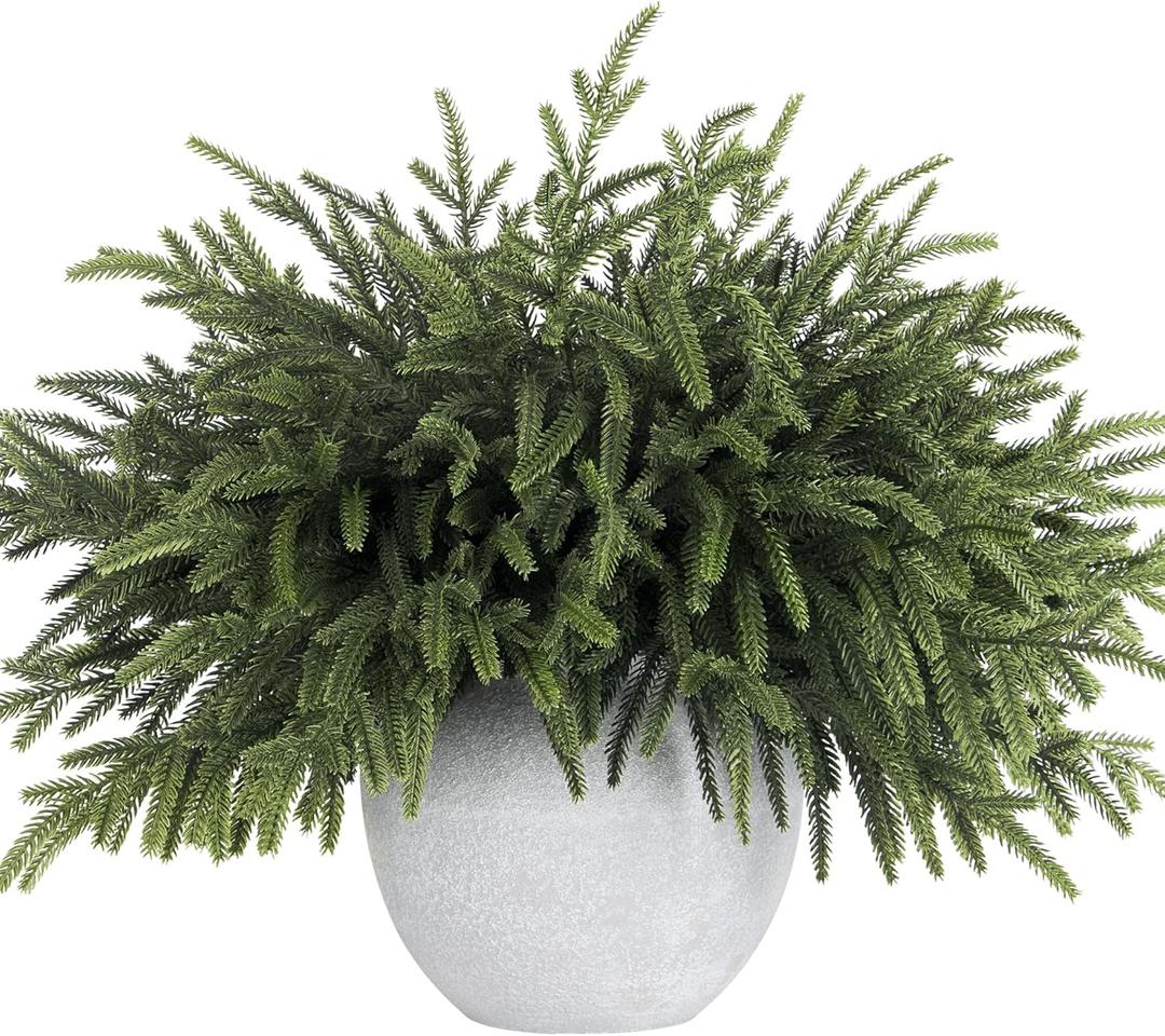 16 Pcs Real Touch Christmas Norfolk Pine Stems