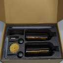 [Luxury] Kitchen Soap Dispenser Set - 16OZ Amber Glass Bottle, Stainless Steel Pump, Instant Dry Tray, Waterproof Labels, Non-Slip Silicone Pad, and Dish Brush | Upgrade for Your Kitchen and Bathroom