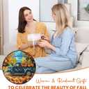 FLAGWIX Fall Decorations for Home - Tractor Stained Glass Window Hanging 8in - Sun Catchers Indoor Window, Fall Gifts for Women Men, Thanksgiving Decorations Suncatcher, Thanksgiving Gifts for Mom Dad (Denim  Thankful Ride)