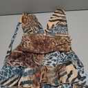 SHENHE Women's Plus Size Halter Mesh Dress Y2K Animal Print Club Mini Dress (L)