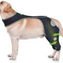 Dog Leg Sleeve to Stop Licking, Licking Sleeve for Dogs Rear Leg, Dog Recovery Sleeve Protects Wound, Dog Leg Brace Prevents Skin Damage, Dog Cone Alternative, with Reflective Material- XS