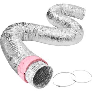 VEVOR 5 Inch Insulated Flexible Duct R-6.025 Feet Long with 2 Duct Clamps, Heavy-Duty Three Layer Protection Air Ducting Hose for HVAC Heating Cooling Ventilation and Exhaust Ductwork Insulation