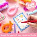 JOYIN 30 Pcs Valentine's Day Gift Cards with Multi-color Stretchy String Toys Set, Unicorn Noodle Toys, Stress Relief Fidget Toys for Kids Valentine Party Favors, Classroom Gift Exchange, Game Prize
