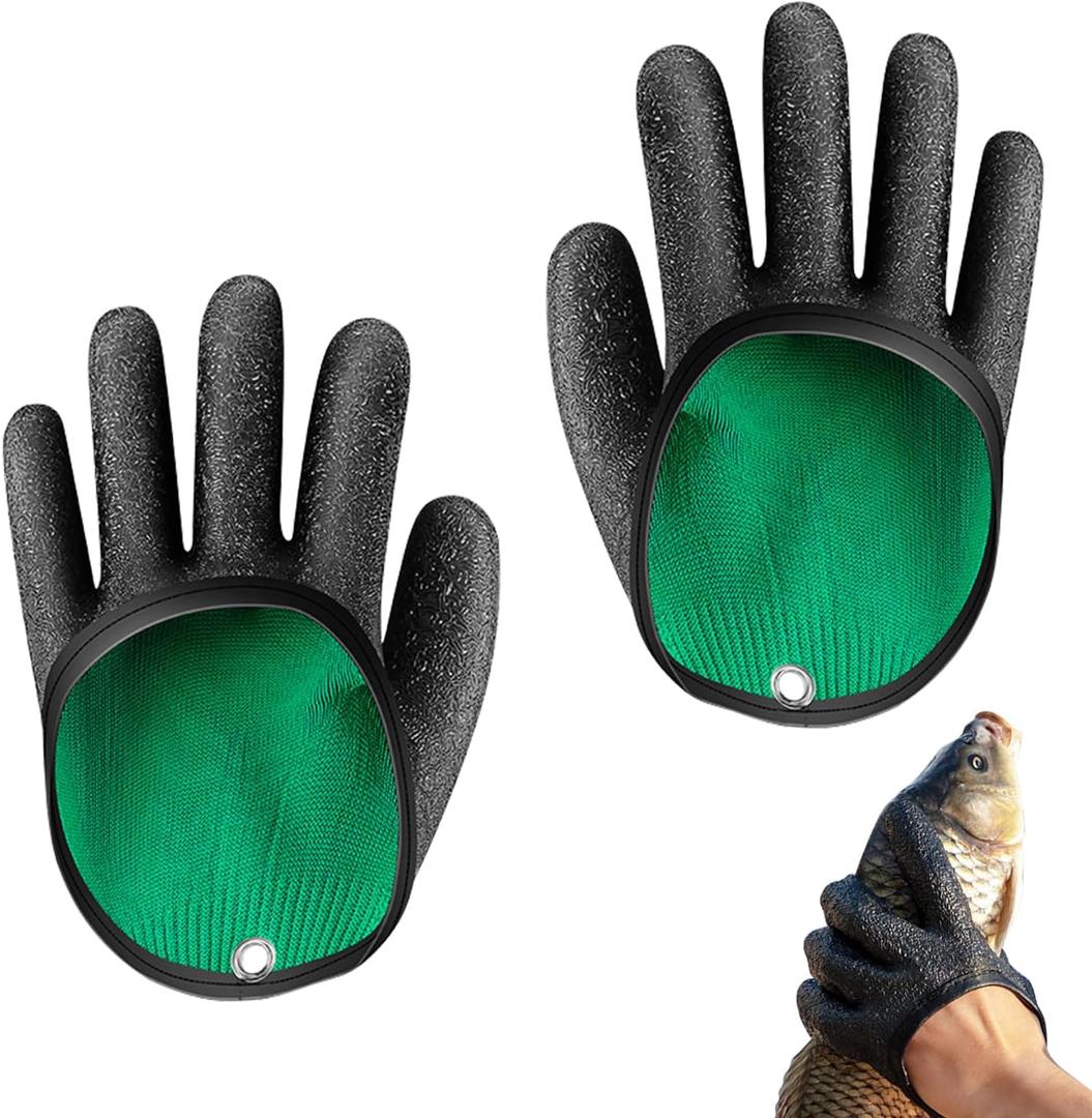 Fishing Gloves - Non-Slip, Puncture Proof Fisherman Protect Gloves for Professional Catch Fish - Fishing Accessories Gear