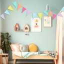 Preboun 164 Feet Pastel Pennant Banner Bunting Pennant Banner Garland 120 Pcs Pastel Triangle Flags on a String for Baby Shower Birthday Graduation Wedding Hanging Decorations(Unicorn Color)