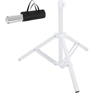 Beach Umbrella Stand Base,Portable Foldable Sun Umbrella Stand White Triangular Iron Support Base for Patio Beach Garden Camping Fishing Outdoor Sunshade Stand