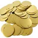 ABBECIAO 1.25Brass Valve Tags Stamping Tags 0.04 Round Engraved Metal Blanks Chits with Hole for Pipe Valves, Equipment, Tool and Keys Labeling 50 Pack