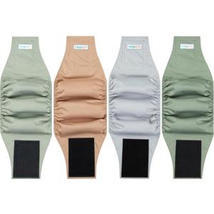 Male Dogs Diapers Belly Bands(4Pack), Washable Reusable Male Boy Doggy Wraps Panties for Doggie Puppy Pooping Potty Training Incontinence Marking Paal para Perro Brown Gray Green Cyan Medium