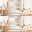 34" Extra Tall Baby Gate for Stairs, Auto Close Stroller Friendly Dog Gate Indoor for Doorways, Pressure Mounted 29"-40" Wide Baby Gate, Easy Walk Through Gate for Children & Pets, White