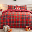 Go Green Duvet Cover Set Queen, Red, Christmas
