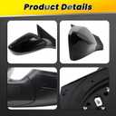 Passenger Side Power Door Mirror Assembly Compatible with Elan-tra GT 2013-2017 Heated & Manual Folding Black Outside Rear View Mirror 87620A5060 HY1321241 Gloss Black (5 Pins) (Right)