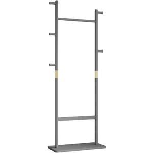 Coat Rack Freestanding Heavy Duty, Coat Racks Solid Wood Hanger, Standing Hat Rack,Shoe Bench Placed in the Bedroom, Entrance, Living Room and Office (Grey)