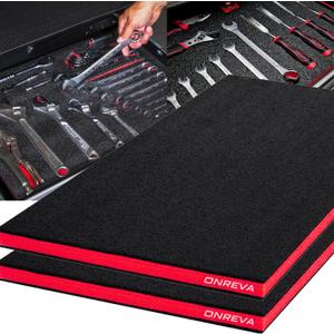 ONREVA Tool Box Foam 30x22x1 inch 2Pack, Foam Inserts for Cases, Polyethylene Storage Sheets for Toolbox Hard Case, Tool Shadow Insert, Kaizen Organizer Sheet, Red With Black