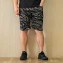 LOOGU Mens Camo Cargo Shorts Quick-Dry Water Resistant Sun Protection Hiking Shorts Men with Multi-Pocket (S)