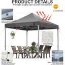 Replacement Canopy Top for Pop Up Canopy Tent,Heavy Duty 600D Oxford Fabric Outdoor Tent Cover (Gray,10x10 TOP ONLY)