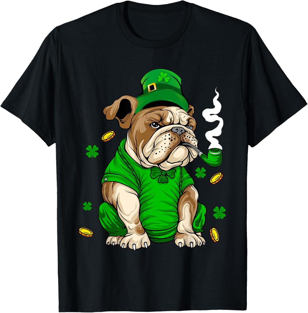 St Patricks day Bulldog Dog irish Saint Patrick Day T-Shirt XL