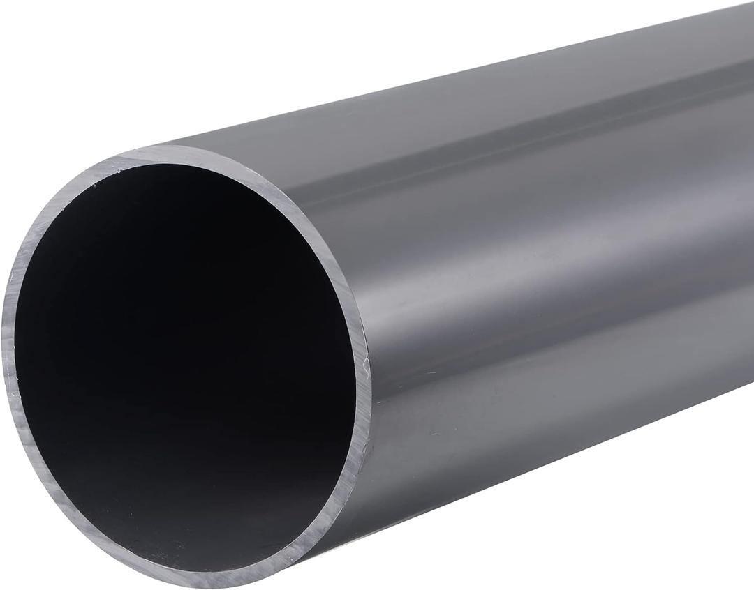 MECCANIXITY 4 Inch PVC Rigid Round Pipe 110mm OD 13" Length Light Grey High Impact for Water Pipe,Crafts,Cable Sleeve