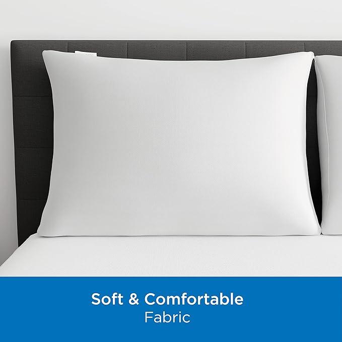 Standard/Queen AllerEase Pillow Protectors - Moisture Wicking, Advanced Allergy Protection - Premium Polyester, Zippered Protectors