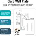 Lutron Claro Light Switch Cover Plate, 4 Gang Wallplate, for Decorator Light Switches, Rocker Light Switch Cover, Outlet Cover, Screwless Switch Plate Cover, Gloss, CW-4-WH, White (1 Pack)