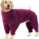 Dotoner Pullover Dog Sweater with Leash Hole - High Collar Cold Weather Vest for Large Dogs - Indoor & Outdoor Use (Red, XL)