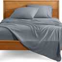 Bare Home Split Head Flex King Sheet Set - 1800 Ultra-Soft Microfiber Bed Sheets - Double Brushed - Deep Pockets - Easy Fit - 4 Piece Set - Bedding Sheets & Pillowcases (Steel Blue)