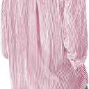 Striped Button Down Shirts for Women Cotton Dress Shirts Long Sleeve Collared Blouses Work Business Casual Tops (Pink, M)