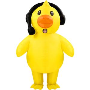 Seenelling Inflatable Duck Costume for Adult Funny Halloween Full-body Costumes Cosplay Party Outfit Funny Blow up Animal Suit for Halloween Carnival Cosplay Group Theme Events (Yellow)