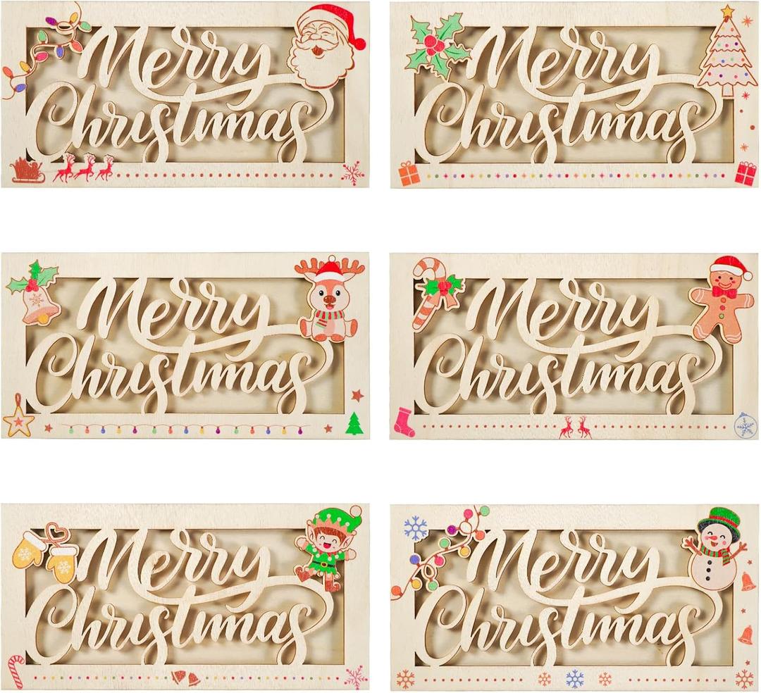 12Pcs Wooden Cash Envelope Money Wallet Christmas Money Holders Merry Christmas Cash Holder Gifts Bulk Moneys Box Gift Xmas Party Favors for Family Xmas Winter Holiday Wood Gifts Party Decor Supplies