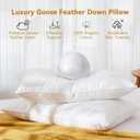 L LOVSOUL Goose Feather Down Pillow Queen Size of 2,Ultra Soft 100% Organic Cotton Fabric, 700TC,800 Fill Power, Luxury Hotel Collection Bed Gusseted Pillows for Back, Stomach or Side Sleepers