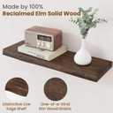 Floating Shelves for Wall Decor, Rustic Solid Elm Wood Live Edge Floating Shelves Wall Mounted, Wall Shelves with Invisible Bracket for Living Room Bathroom Bedroom Kitchen, 24 Inch Set of 2, Walnut, Live Edge, 24inch, 2Packs