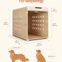 Modern Dog Crate Furniture with Charging Station Large Kennel Indoor with Flip-up Hidden Acrylic Door for Large and Medium Breeds up to 110lb Wood Pet End Side Table Cage, Oak