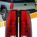 Tail Light Assembly Compatible with Chevrolet/GMC C/K Truck 1988-1998, 1995-2000 Tahoe, 1992-2000 Yukon, 1992-1999 Suburban, 1992-1994 Blazer, w/o Circuit Board, Exotic Red Pair
