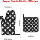 Perinsto Cute Dog Animal Paws Oven Mitts & Pot Holders 4 Pcs Set, Decorative Heat Resistant Cooking Gloves Microwave Oven Gloves for Kitchen Baking Grilling BBQ