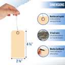 2 x Easytwelve - 125 Pcs Hang Tags Labels with Reinforced Eyelet with Wire Cardboard for Labeling Price Sale Shipping Product Inventory Luggage Garage Hanging Items 4 3/4 x 2 3/8 inch (Wire Attached)