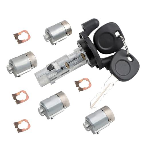 Ignition Switch Lock Cylinder With 4 Door Lock Cylinder Compatible With Chevy GMC Vehicle 2001-2007 Express 1500 2500 3500 Savana 1500 2500 3500, Replace#704600 + 706591 X 4 + 598007 X 2 (No chip)