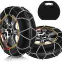 SCITOO KN100 Snow Chains Quick Easy Installation,Tire Traction Chain for Car Pickup Trucks SUV,Adjustable Universal Emergency Thickening Tire Chains Width 205 215 225 235 245(14"15"16"17"18")-Set of 2