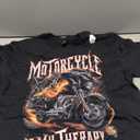 Bikers Street Glide Cool Motorcycle is My Therapy Men Retro T-Shirt Size M