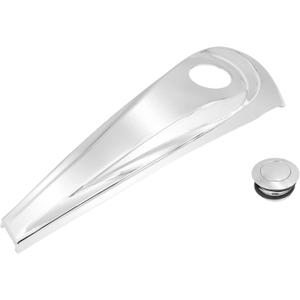 HDBUBALUS Motorcycle CNC Smooth Dash Fuel Console with Gas Tank Cap Covers Chrome Fit for Harley Touring Electra Glide Road Glides 2008-23