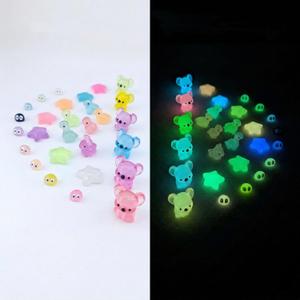 28 PCS Glow in The Dark Mini Resin Figures with Adhesive Base, Luminous Monitor Buddies & Desktop Ornaments, Kawaii Tiny Animals & Stars for Car Dashboard, Keyboard, DIY Fairy Garden Decor