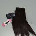 Seamless Forehead Wiglet Topper Synthetic 2pcs Clip in Bangs Extension Straight Topettes for Women With Thinning Hair (25cm Dark Brown)