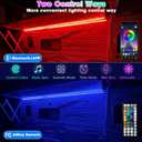 50FT RV Awning Lights, RGB RV Exterior Strip Light with Remote and App Control, IP68 Waterproof LED Lights for Motorhome Travel Trailer Canopy Party, Stands Food Trucks