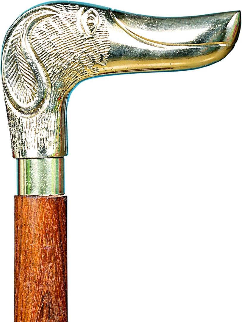 Brass Handle Wooden Walking Cane for Men Dog Walking Stick for Women