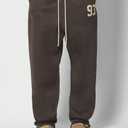 ZAFUL Men's Baggy Casual Pants Letter Graphic Sweapants Drawstring Lounge Straight Leg Track Pants with Pockets(1-Brown, XL) (Brown, XL)