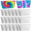 Sanwuta 20 Pcs White Cotton Makeup Bags for Tie Dying, Items Things to Tie Dye, Blank Pencil Case Cotton Cosmetic Bags for Large Groups Dye Party Supplies(12 x 7.5 x 2.7)