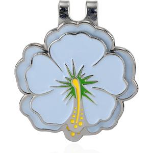 lasuroa Magnetic Golf Ball Marker with Hat Clip, Flower Shape Golf Marker Magnet Cap Hat or Visor Clip Set Sports Bag Decoration Accessories for Women Men Golfer Gift (Green)