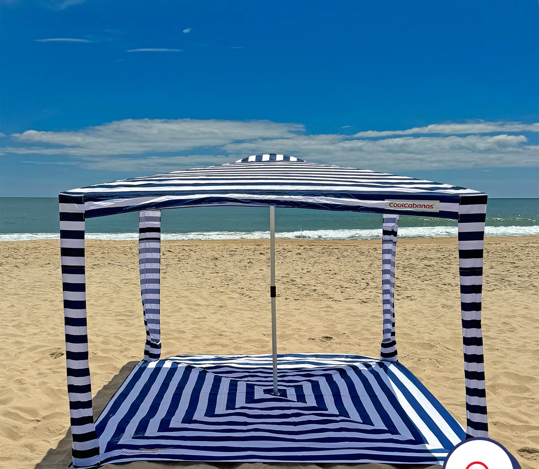 Coolcabanas Medium: 6'6" x 6'6" Large: 7'6" x 7'6" Extra Large: 11'2" x 11'2"