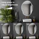 Asymmetrical Bathroom Mirror with Lights,Irregular LED Bathroom Vanity Mirror with Backlit,Anti-Fog,3 Colors and Dimmable Light with Memory,Hardwired Supported[Horizontal/Vertical] 30" H x 22" W