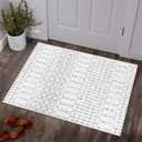 Lahome Moroccan Entryway Washable Rugs 2x3 Non-Slip Thin Kitchen Rug Throw Small Area Rugs for Bedroom Accent Print Distressed Bathroom Mat White Floor Indoor Doormat Carpet for Laundry Living Room