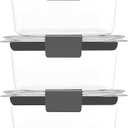 Rubbermaid Brilliance BPA-Free Food Storage Containers Multi Pack, 1.3 Cup Plastic Containers with Lids, 5 Pack, Leak Proof, Microwave & Dishwasher Safe