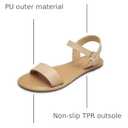 DREAM PAIRS Women's Flat Sandals,Nude,7.5 | Open Toe Adjustable Strap with Elastic, Non-slip, Cushioned, Lightweight Summer Dress Sandals Shoes